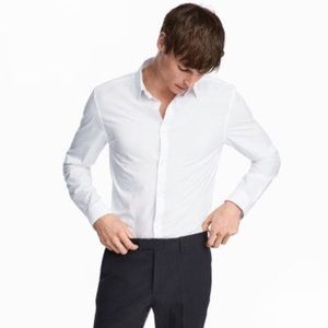 H&M Men’s Easy Iron Slim Fit Button Up Shirt